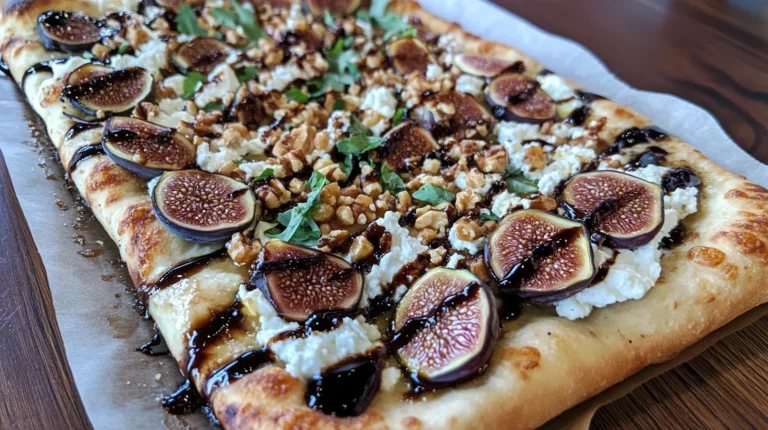 Goat Cheese and Fig Flatbread is a delicious treat.