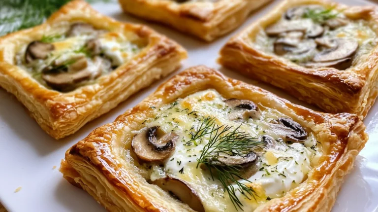 Mushroom and Dill Breakfast Tarts are a delicious treat.