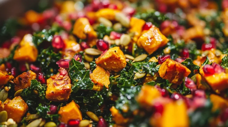 Pumpkin and Tahini Salad with Kale is Delicious!