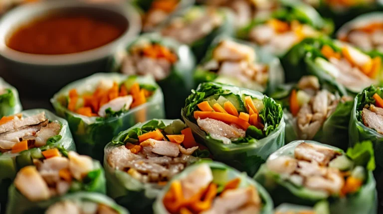 Vietnamese Rice Paper Rolls with Tamarind Sauce Delight.