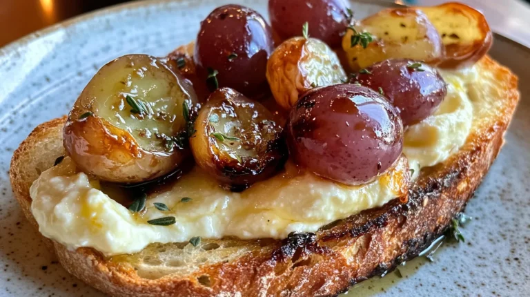 Roasted Grape and Ricotta Toast is a delicious treat.