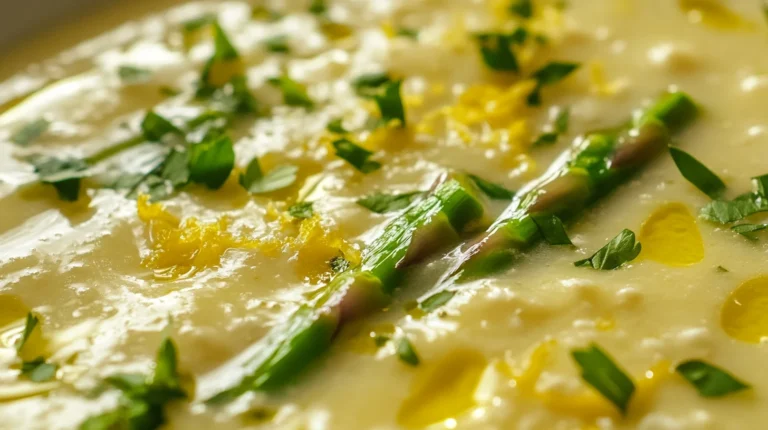 Asparagus and Lemon Breakfast Soup is a healthy choice.