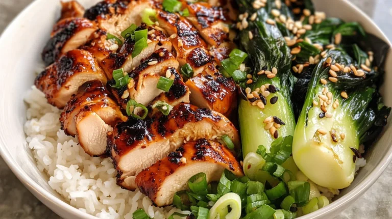 Miso-Glazed Chicken Bowl with Charred Bok Choy Recipe