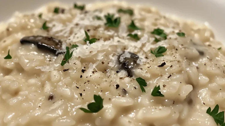 Black Garlic and Mushroom Risotto is a delicious dish.