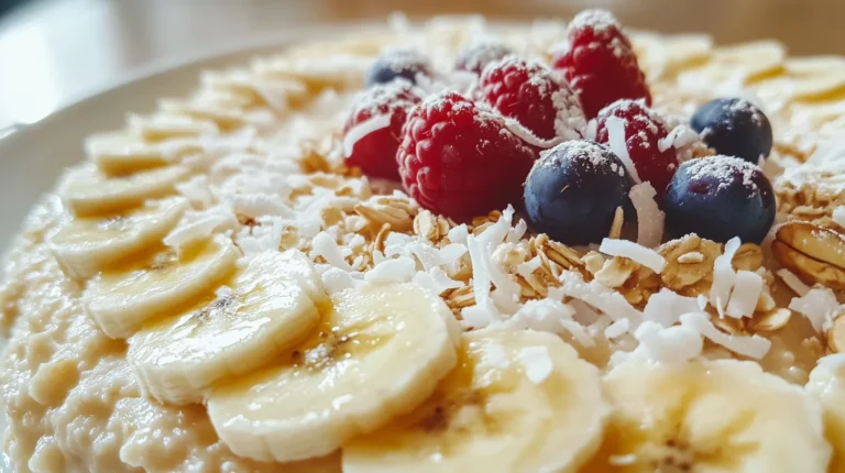 Turmeric and Coconut Oatmeal is a healthy breakfast.