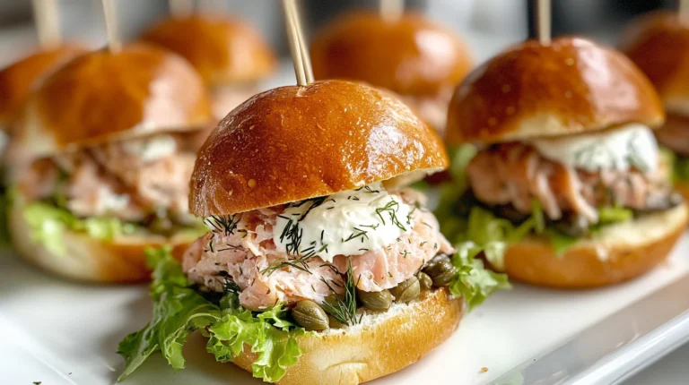 Smoked Trout and Horseradish Sliders are delicious bites.