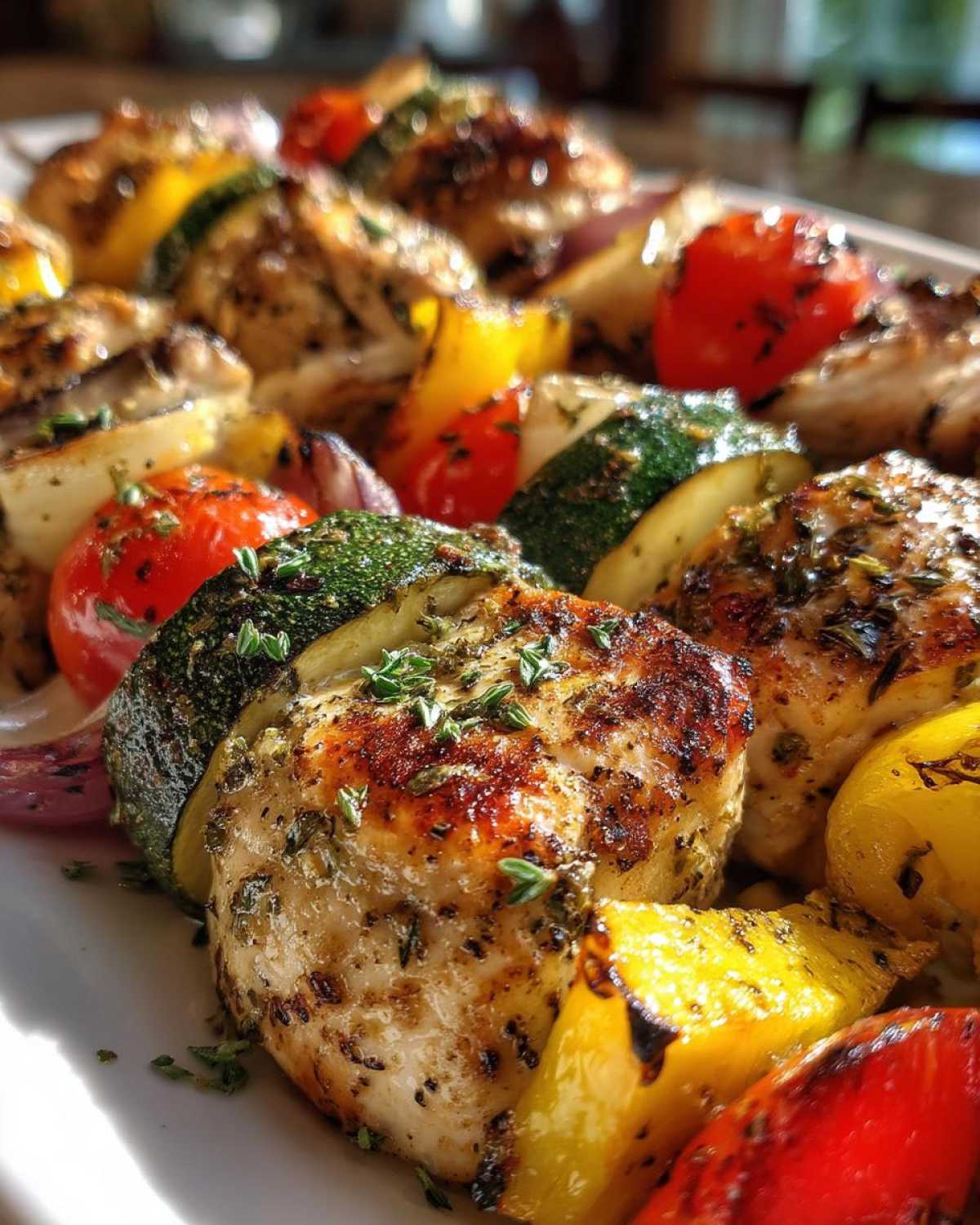 15-Minute Lemon Herb Grilled Chicken Veggie Skewers - detail 3