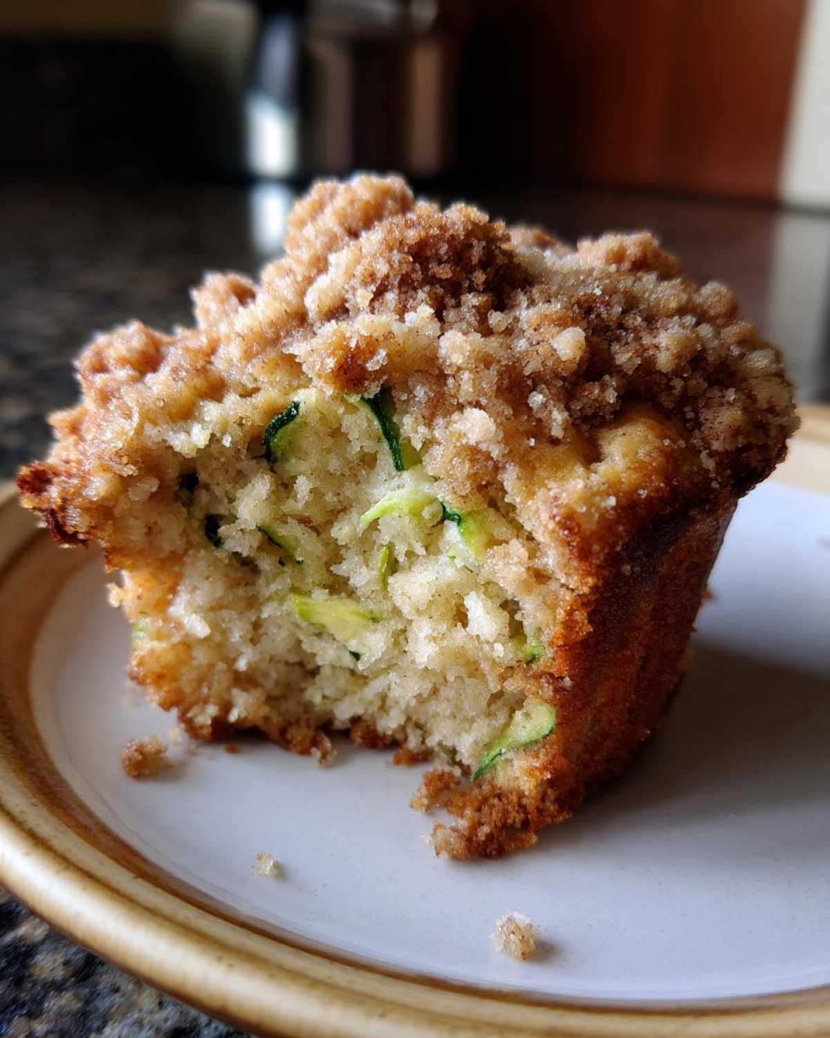 Bakery Style Coffee Cake Zucchini Muffins Streusel - detail 1