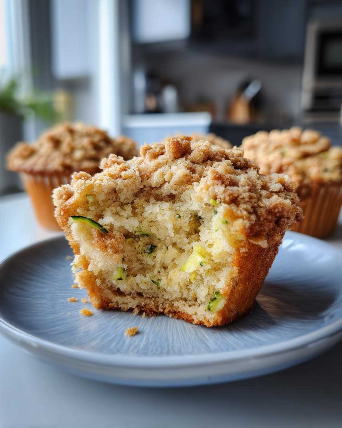 Bakery Style Coffee Cake Zucchini Muffins Streusel - detail 3