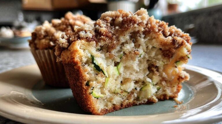 Bakery Style Coffee Cake Zucchini Muffins Streusel