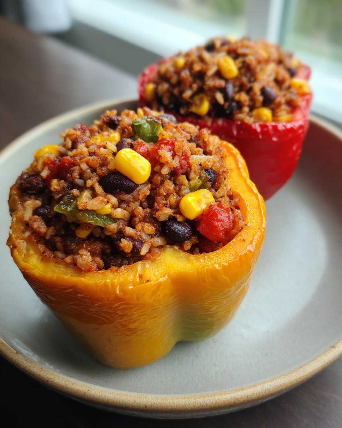 Black Bean Corn Stuffed Bell Peppers Grill Air Fryer - detail 1