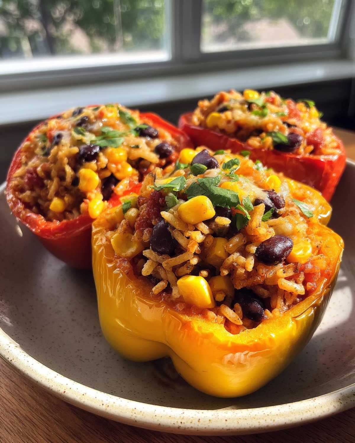 Black Bean Corn Stuffed Bell Peppers Grill Air Fryer - detail 2