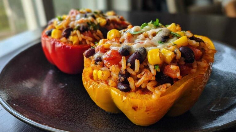 Amazing Black Bean Corn Stuffed Bell Peppers 1 Way Black Bean Corn Stuffed Bell Peppers Grill Air Fryer