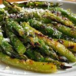 Char Grilled Garlic Scapes Lemon Parmesan