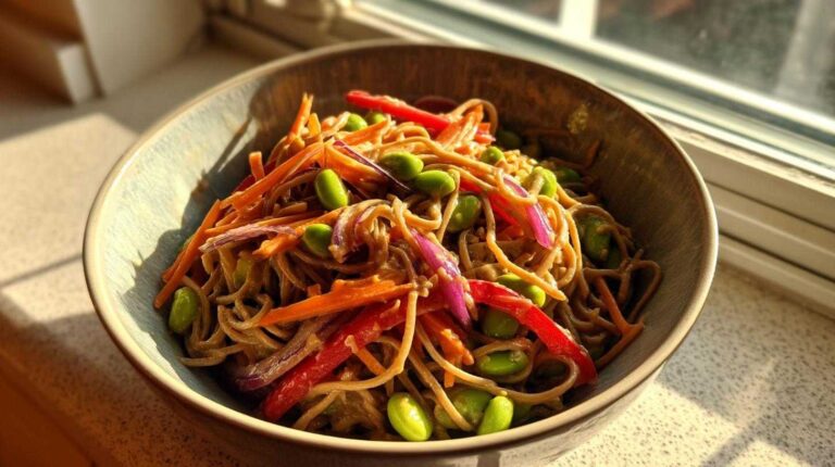 Cold Soba Noodle Salad Ginger Peanut Edamame