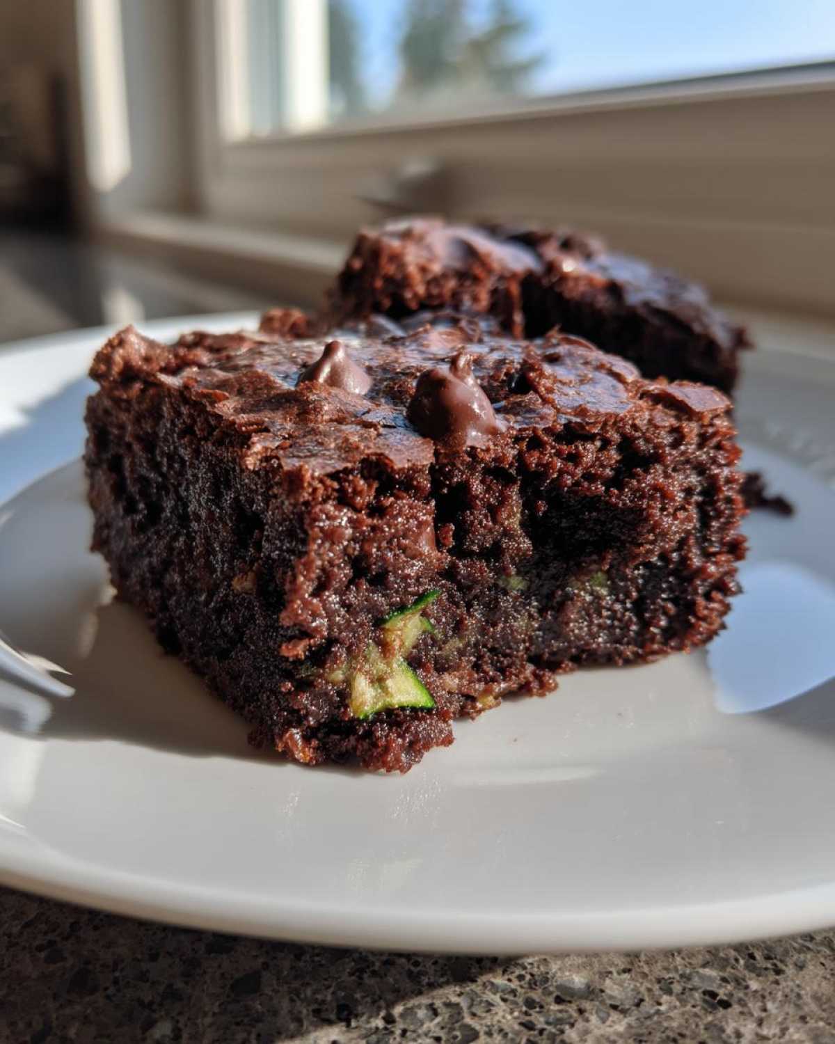 Decadent Chocolate Chip Zucchini Brownie Bars - detail 1