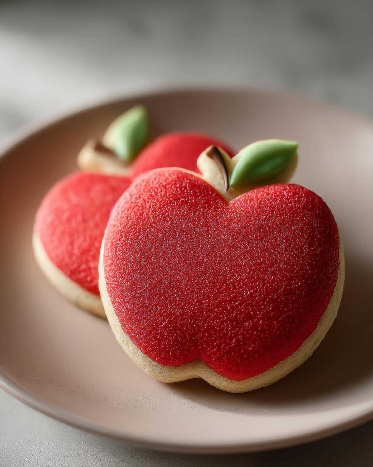 Easy No Spread Apple Shaped Sugar Cookies - detail 1