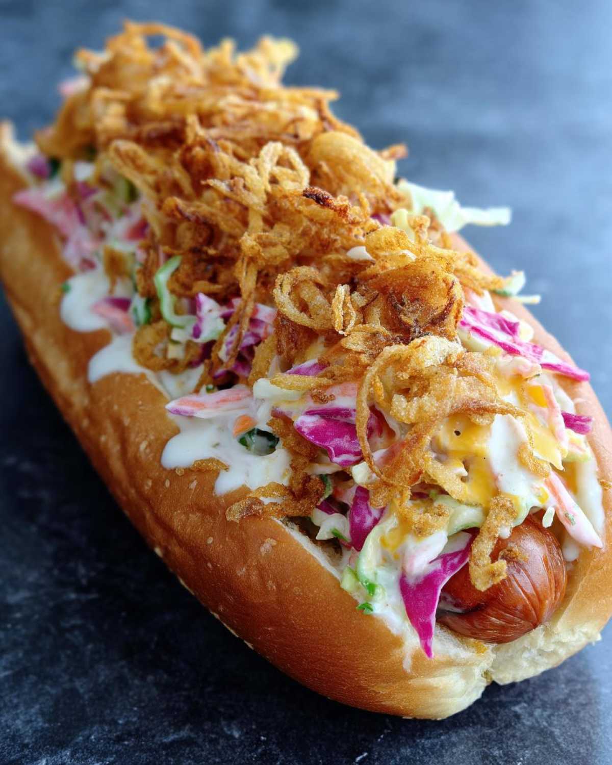 Firecracker Hot Dogs Spicy Slaw Crispy Onions - detail 1