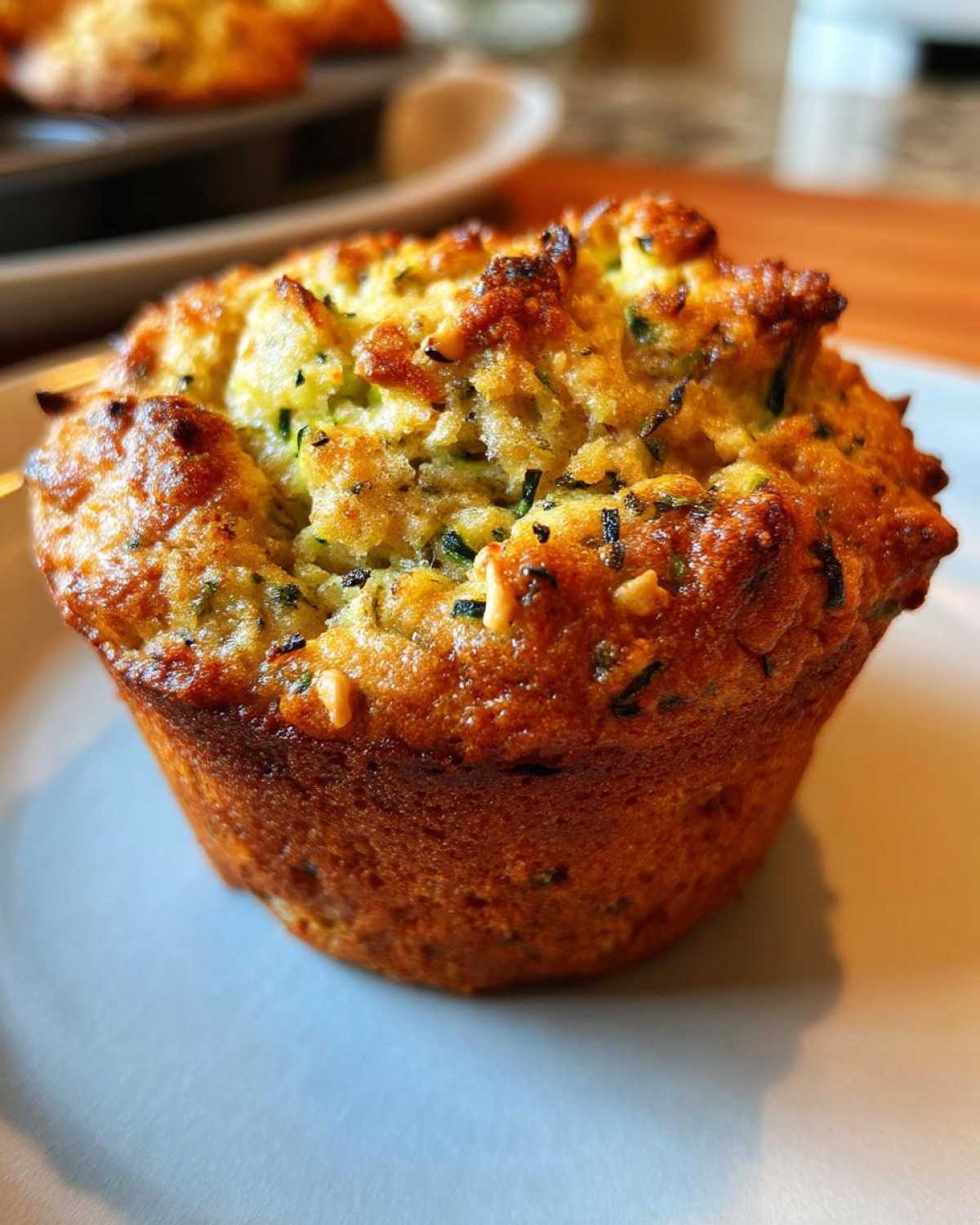 Fluffy Almond Flour Zucchini Muffins Gluten Free Low Sugar - detail 1