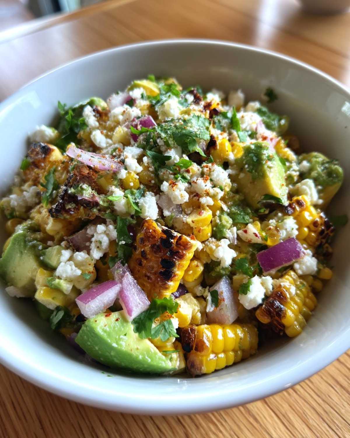 Grilled Corn & Avocado Salad with Cotija and Cilantro-Lime Dressing - detail 1