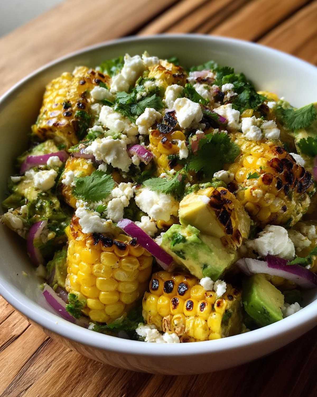 Grilled Corn & Avocado Salad with Cotija and Cilantro-Lime Dressing - detail 2