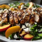 Grilled Lemon Herb Chicken Peach Salad Goat Cheese