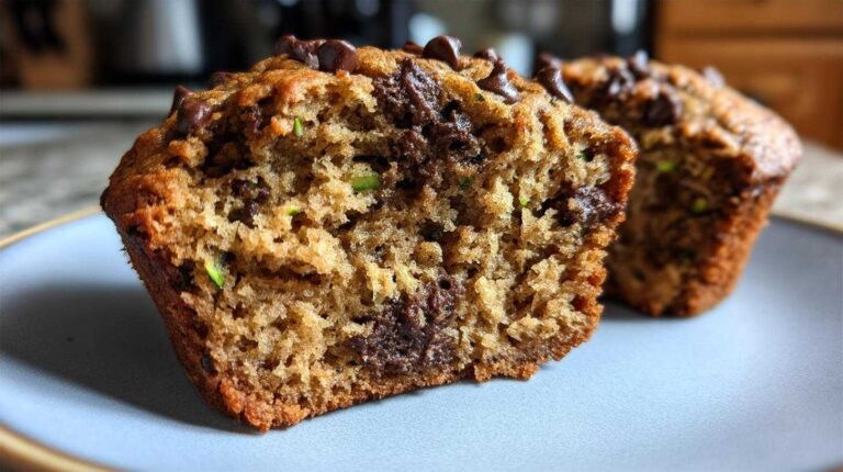 Healthy Chocolate Chip Zucchini Muffins Oats Vegan