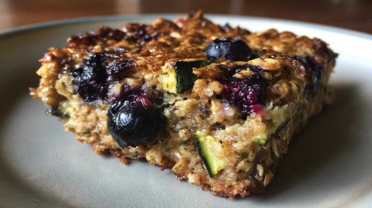 Healthy Lemon Blueberry Zucchini Oat Bars GF