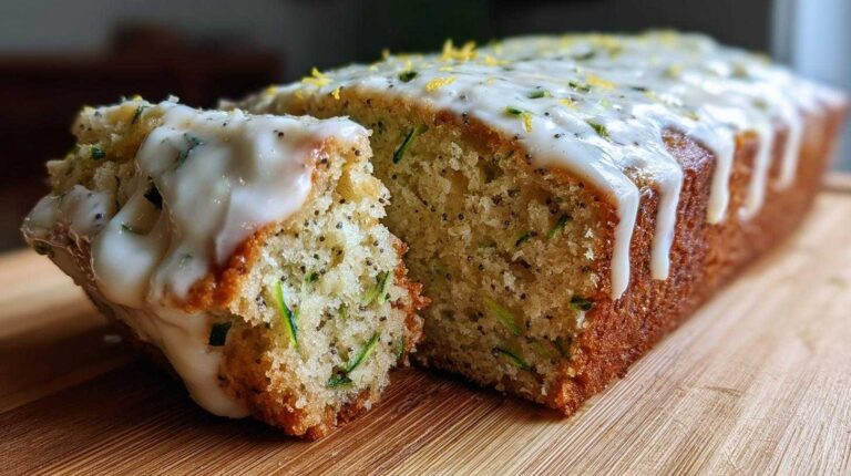Lemon Poppy Seed Zucchini Bread Cream Cheese Glaze