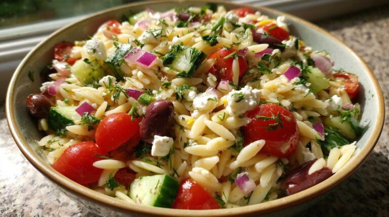 Mediterranean Orzo Salad Lemon Dill Feta Make-Ahead