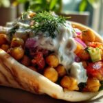 No-Cook Greek Chickpea Salad Pitas Tzatziki