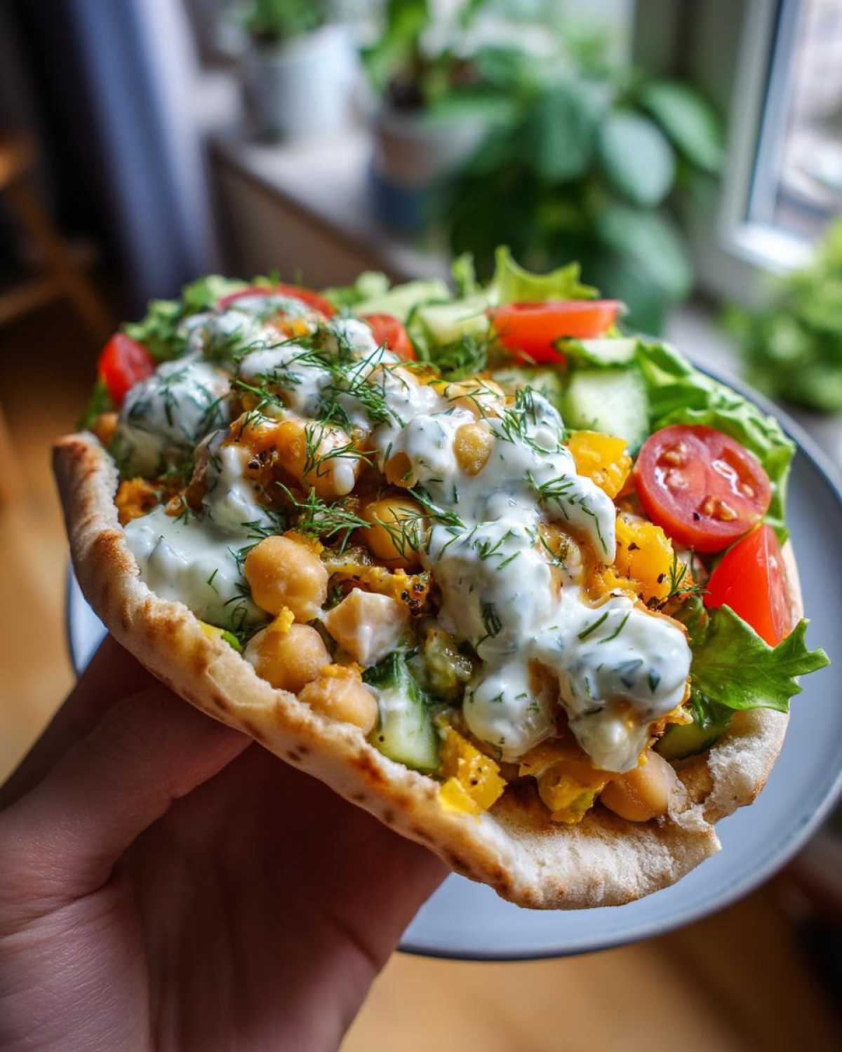 No-Cook Greek Chickpea Salad Pitas Tzatziki - detail 2