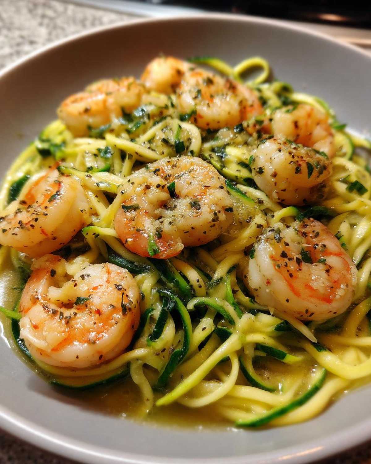 One Pan Shrimp Scampi Zucchini Noodles Low Carb - detail 3