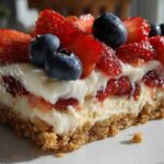 Patriotic Berry White Chocolate Dessert Lasagna