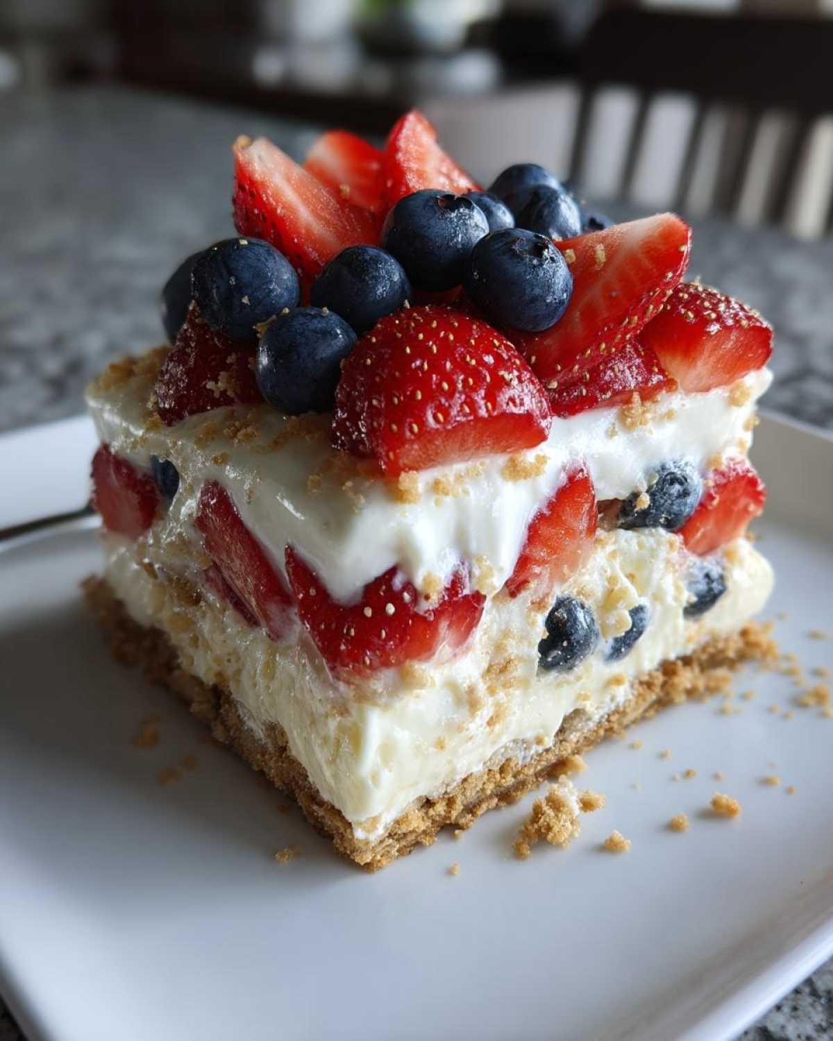Patriotic Berry White Chocolate Dessert Lasagna - detail 2