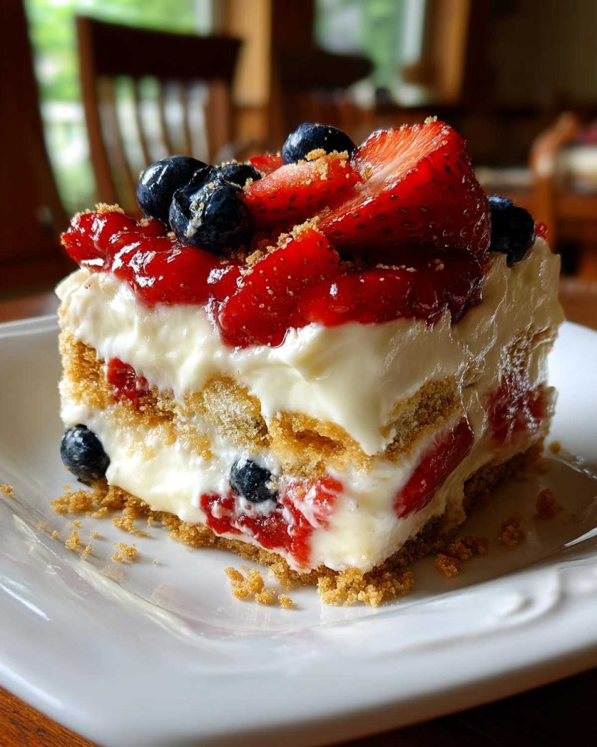Patriotic Berry White Chocolate Dessert Lasagna - detail 3