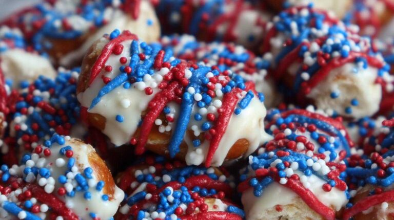 Patriotic Red White Blue Pretzel Bites