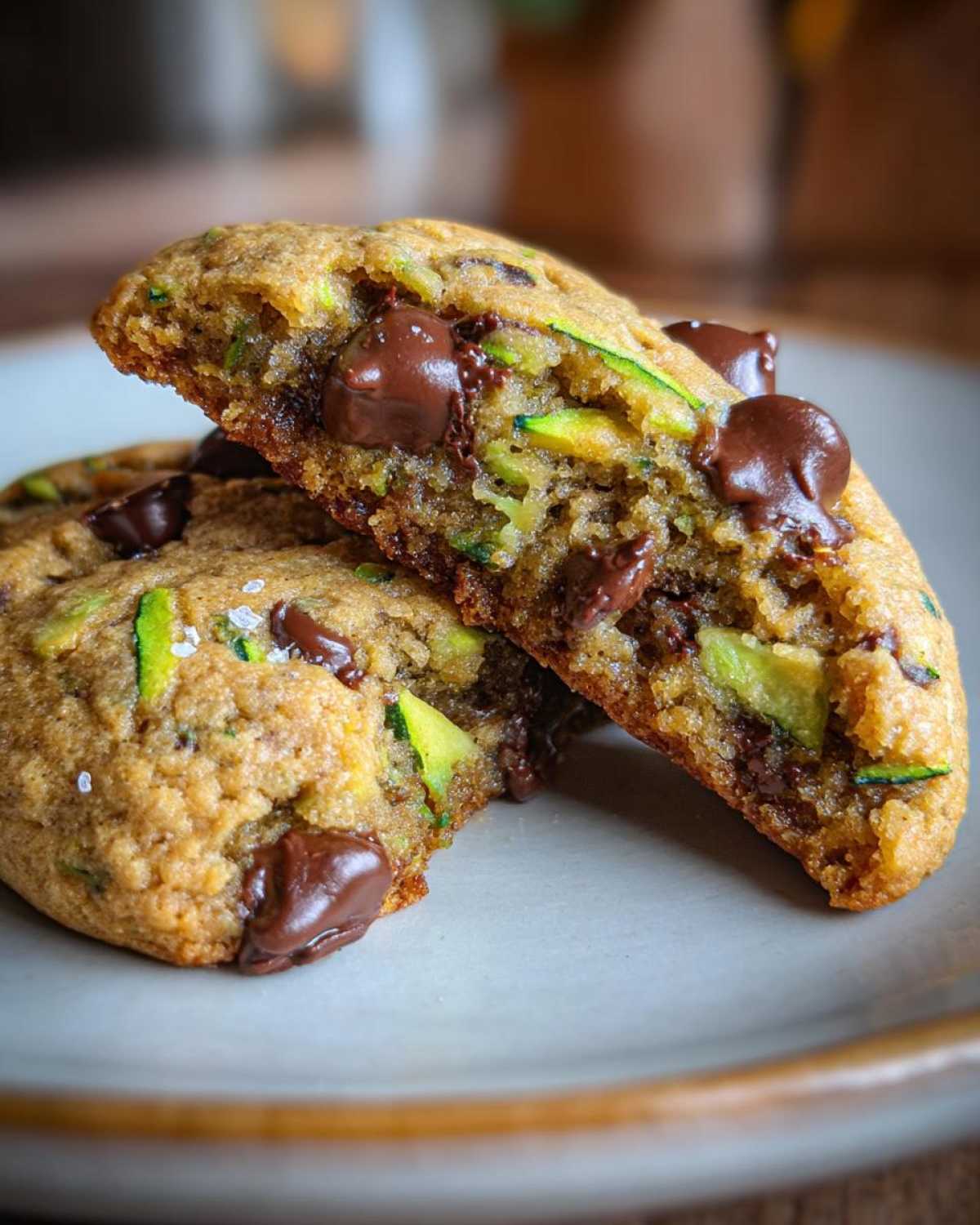 Peanut Butter Zucchini Cookies Chocolate Sea Salt - detail 1