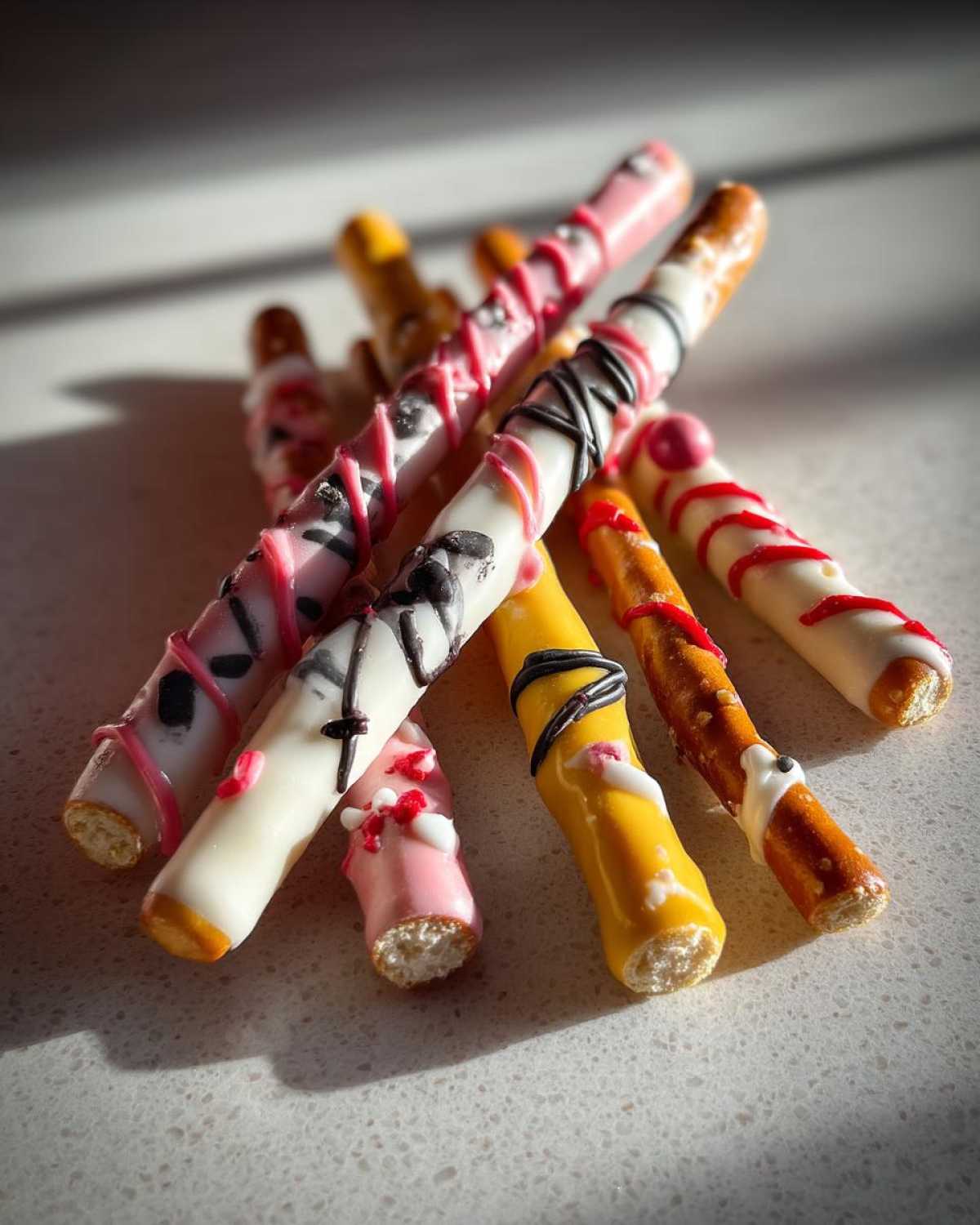 Pencil Ruler Decorated Pretzel Rods No Bake - detail 3