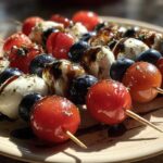 Red White Blue Caprese Skewers Balsamic Glaze