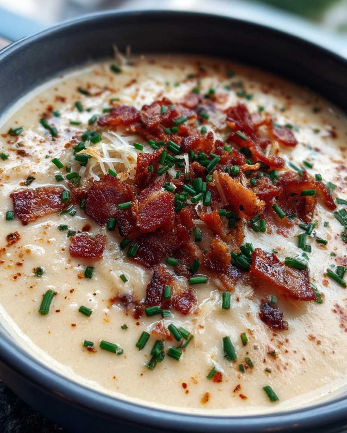 Roasted Garlic Parmesan Baked Potato Soup Restaurant Style - detail 2