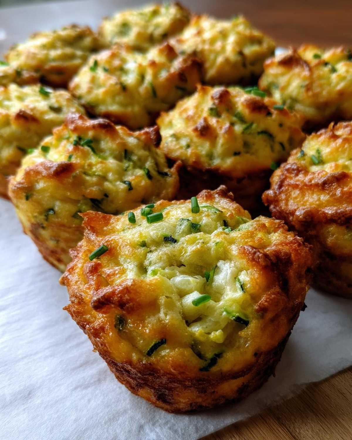 Savory Cheddar Chive Zucchini Muffins Breakfast - detail 1
