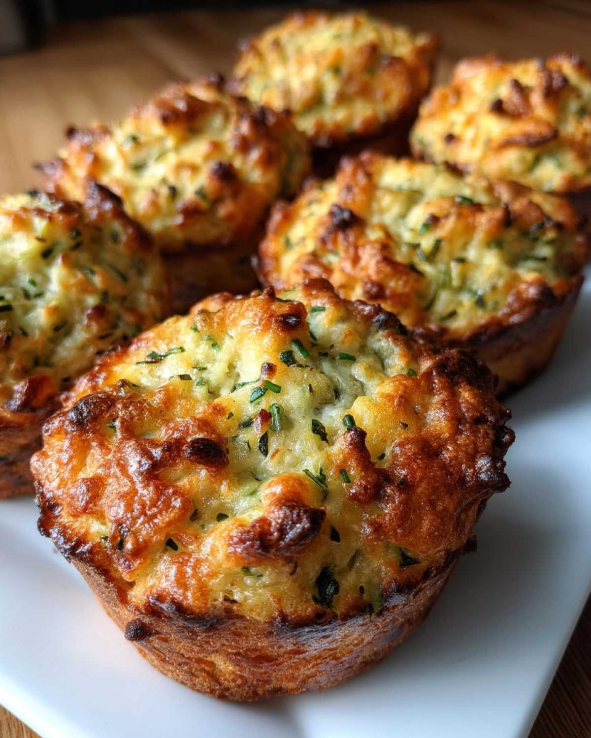 Savory Cheddar Chive Zucchini Muffins Breakfast - detail 2