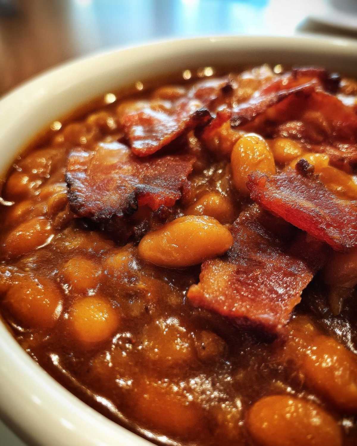 Smoky Bourbon Bacon Baked Beans with a Kick - detail 2