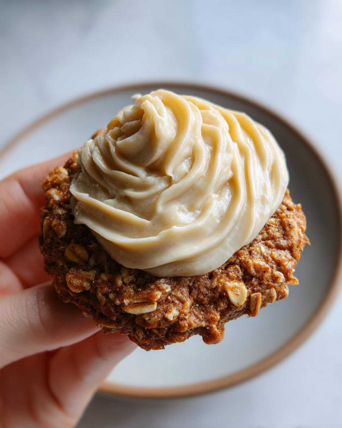 Soft Chewy Pumpkin Oatmeal Cookies Maple Frosting - detail 2