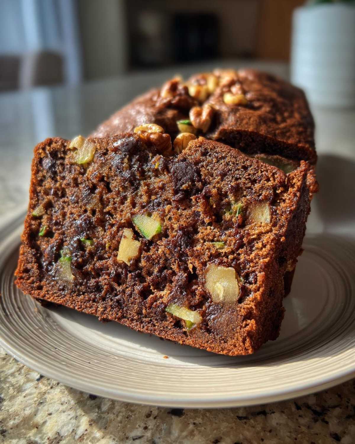 Spiced Chocolate Zucchini Bread Orange Walnuts - detail 3