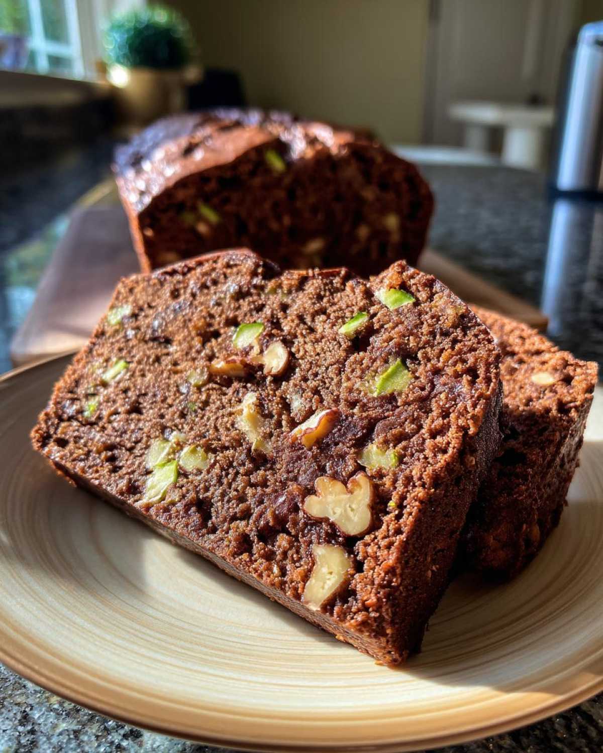 Spiced Chocolate Zucchini Bread Orange Walnuts - detail 4