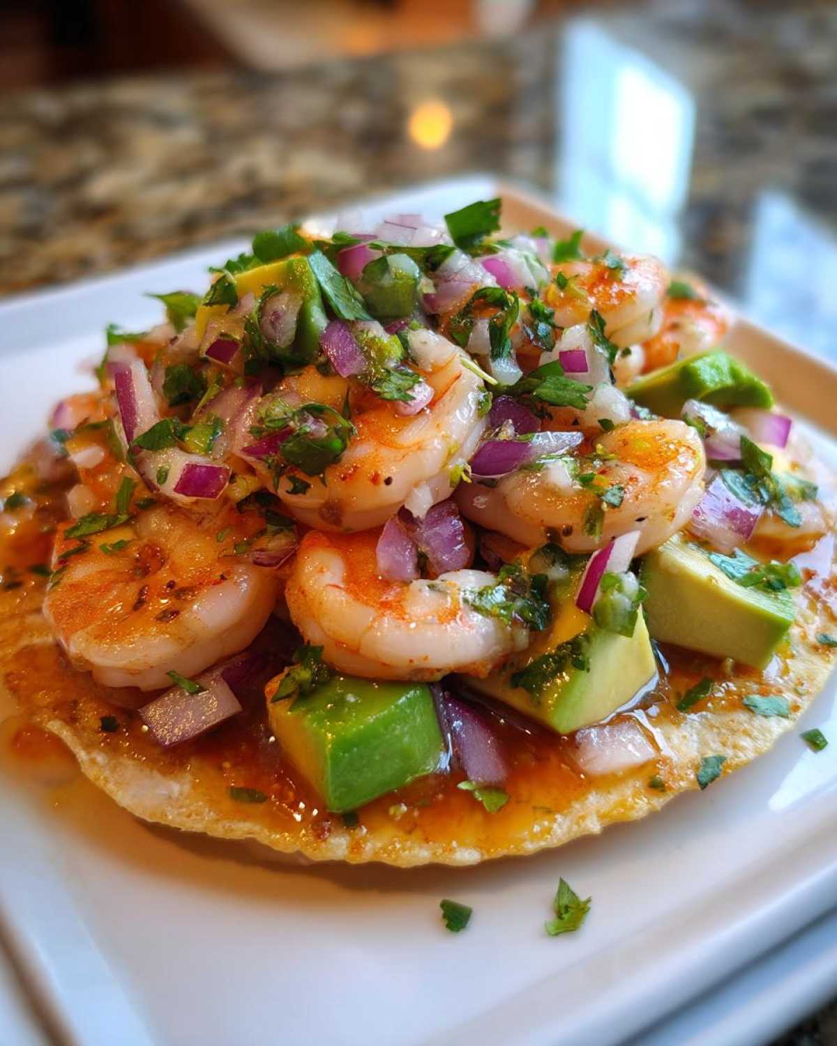 Spicy Shrimp Avocado Ceviche Tostadas - detail 3