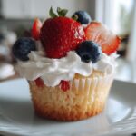 Strawberry Blueberry Shortcake Cupcakes Patriotic