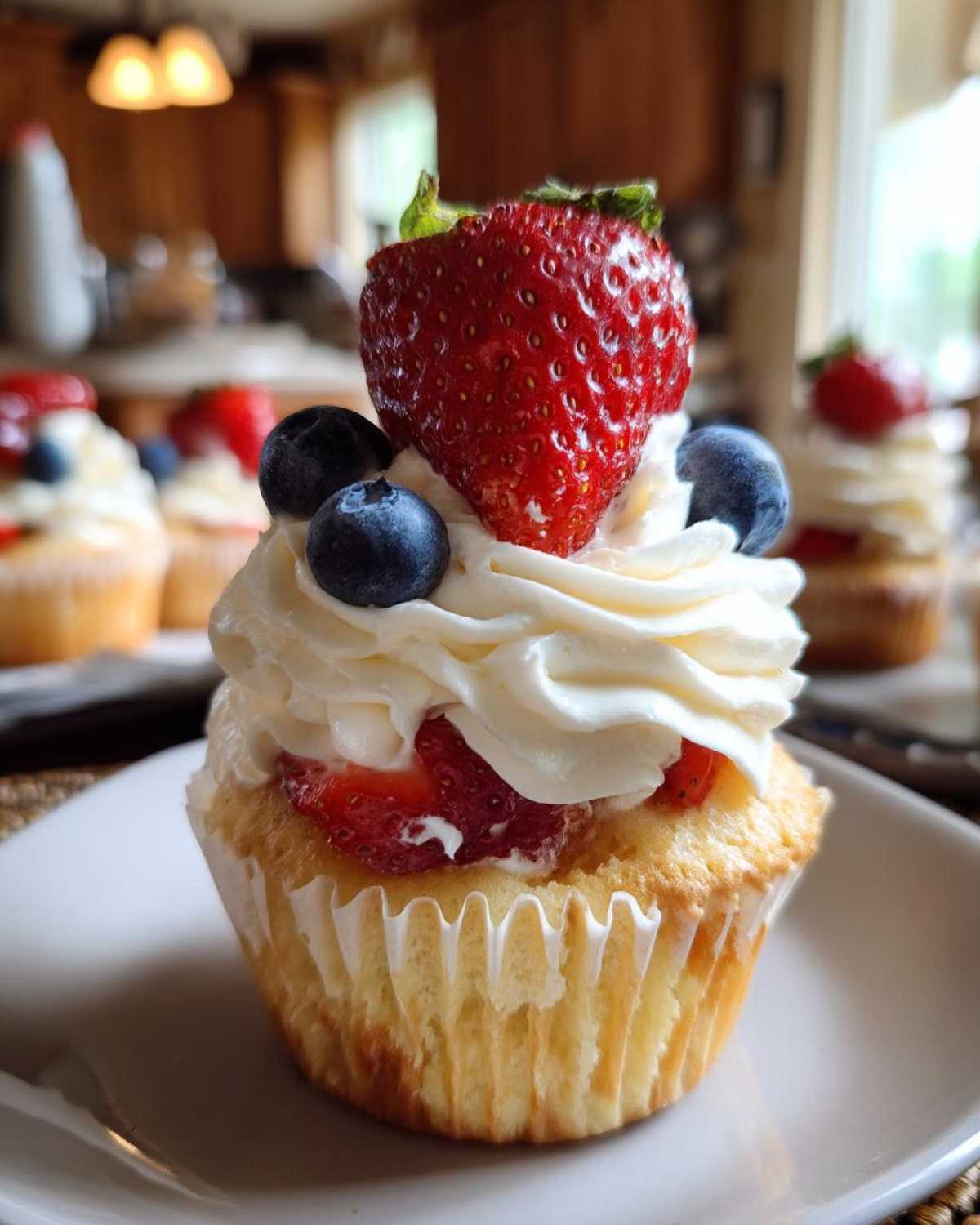 Strawberry Blueberry Shortcake Cupcakes Patriotic - detail 2